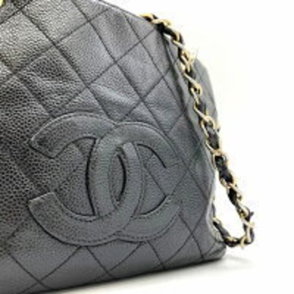Chanel Coco Caviar Chain Black Mark Matelasse Leather Bag Shoulder